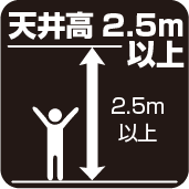 天井高2.5m以上